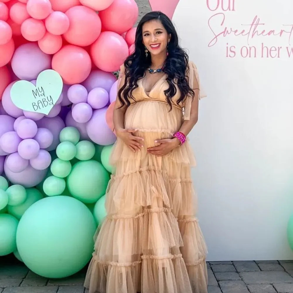 TIERED TULLE MAXI DRESS